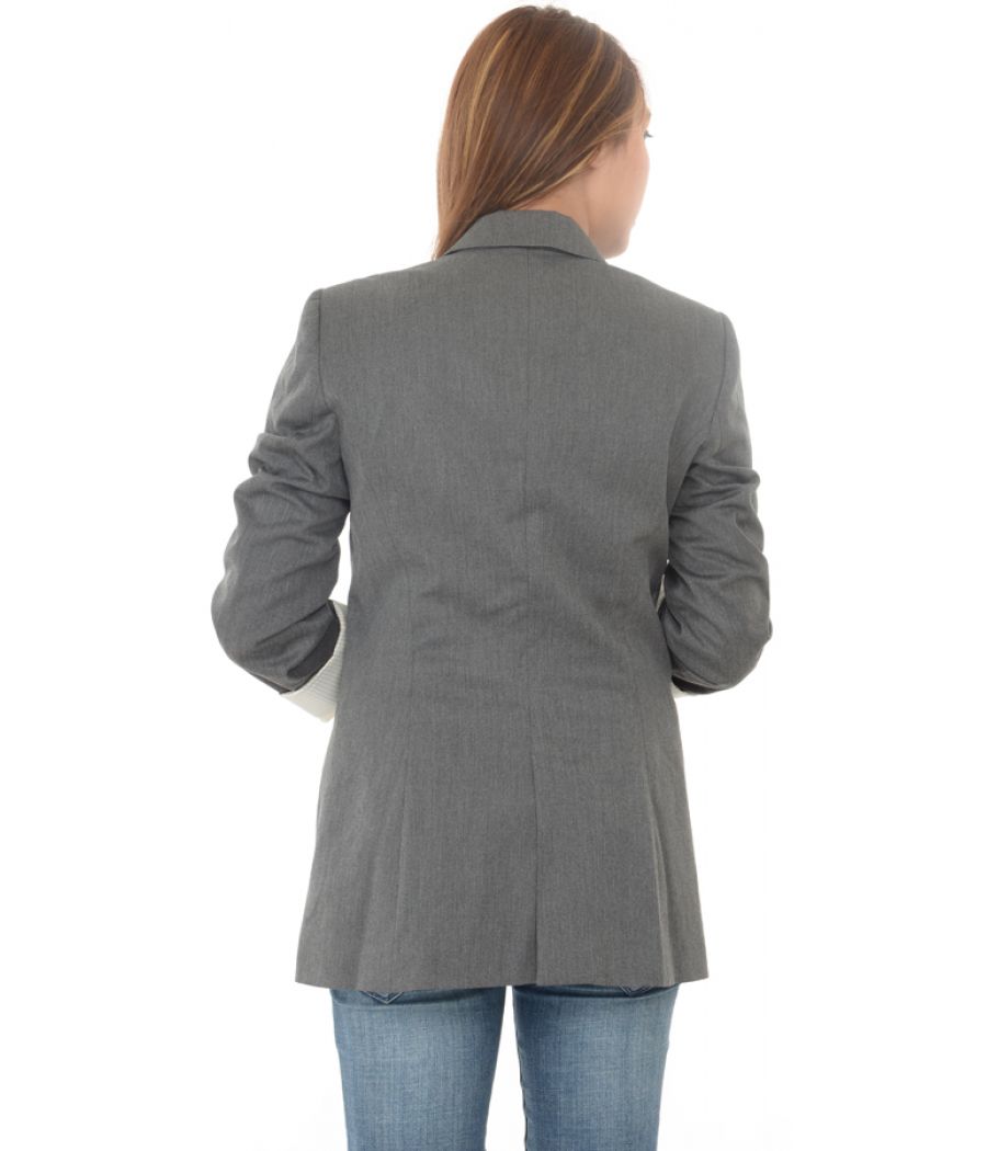 Zara Basic Grey Wool Look Long Coat