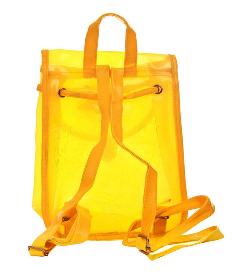 Aliado PVC Solid Yellow Tuck Lock Backpack Combo