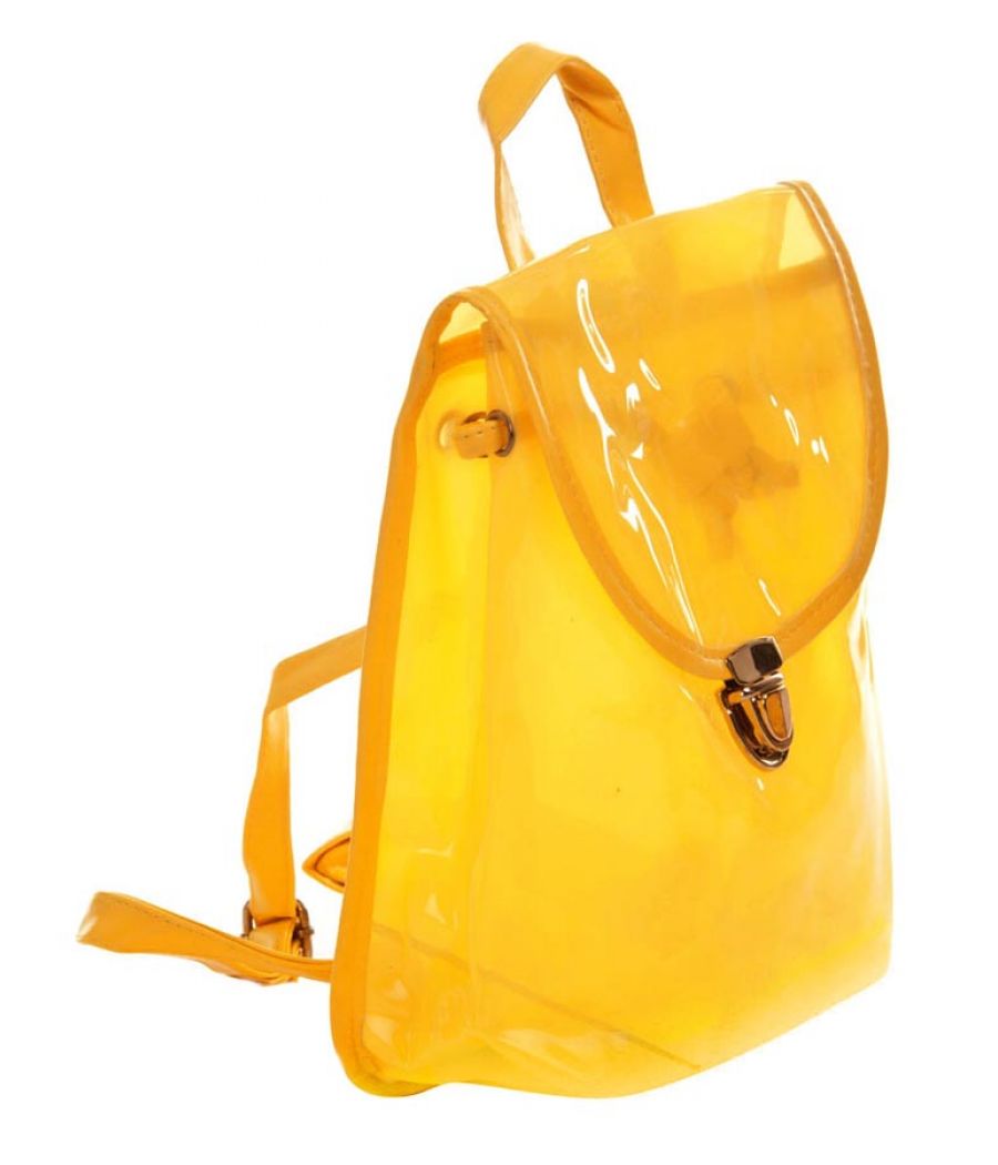 Aliado PVC Solid Yellow Tuck Lock Backpack Combo