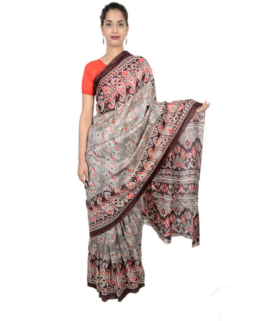 Etashee Certified Pure Silk Saree with Ikkat Weaving