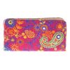 Envie Cloth/Textile/Fabric Pink & Multi Zipper Closure Embroidered Clutch for Women