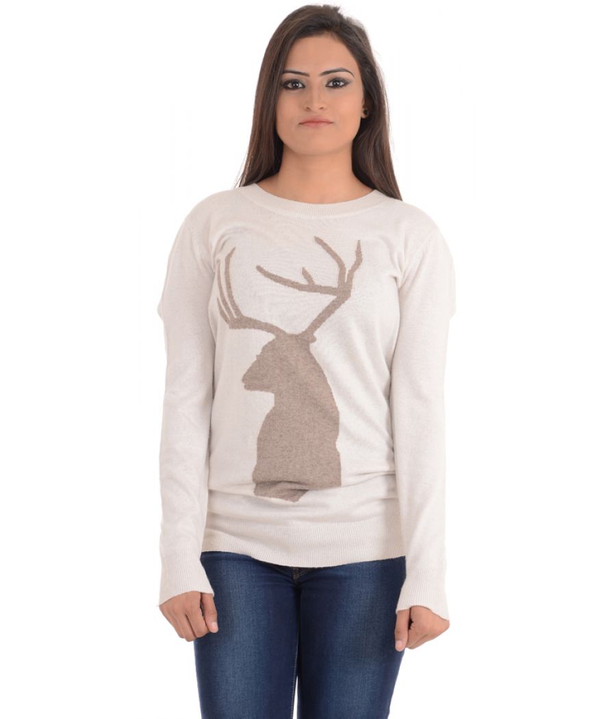 Version Feminin Viscose Off White / Brown Sweater
