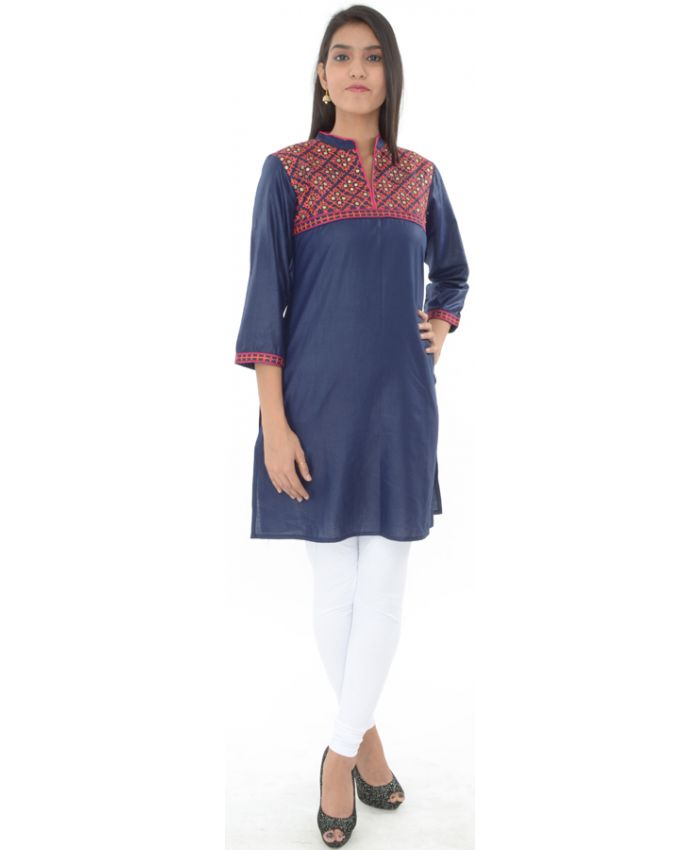 Buy Sabhyata Womens Kurta Indian Kurtis for Women Casual Tunic Kurti Tops  Long Dress (Large, Off-white, Round Neck) at Amazon.in