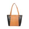 Aliado Faux Leather Brown and Black Coloured Zipper Closure    Formal Handbag 