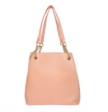 Aliado Pink Artificial Leather Tuck Lock Closure Handbag