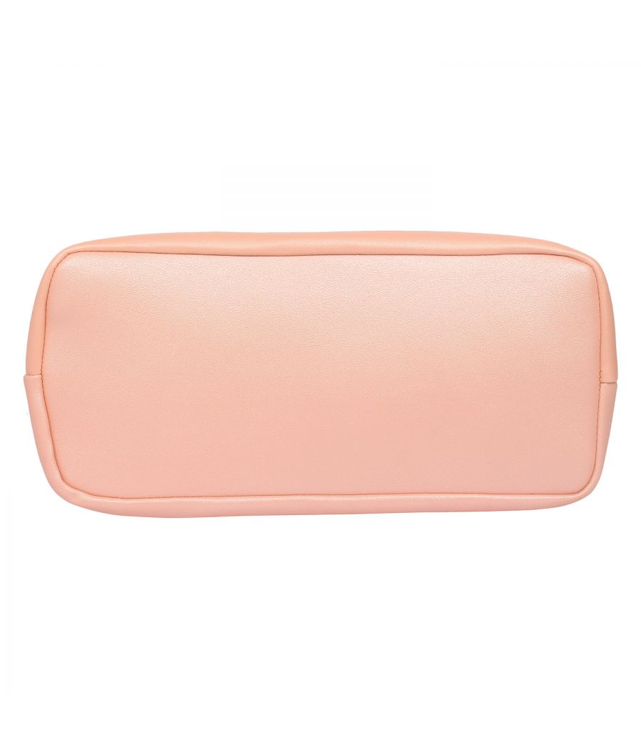 Aliado Pink Artificial Leather Tuck Lock Closure Handbag