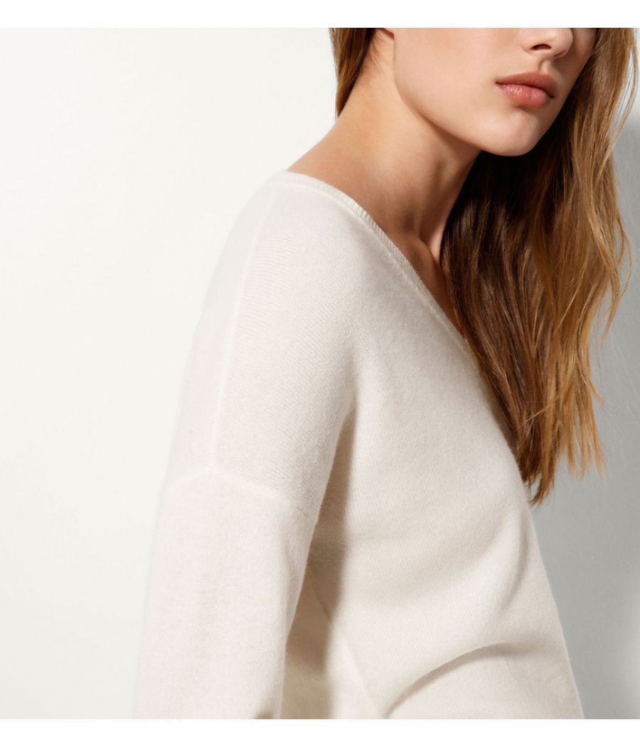 Massimo Dutti Plain Woollen Cream Sweater