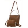 Aliado Faux Leather Solid Brown Zipper Closure Handbag Combo