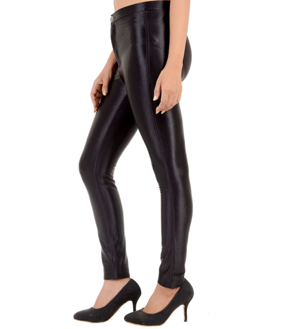 New Look Nylon Shimmery Black Trousers