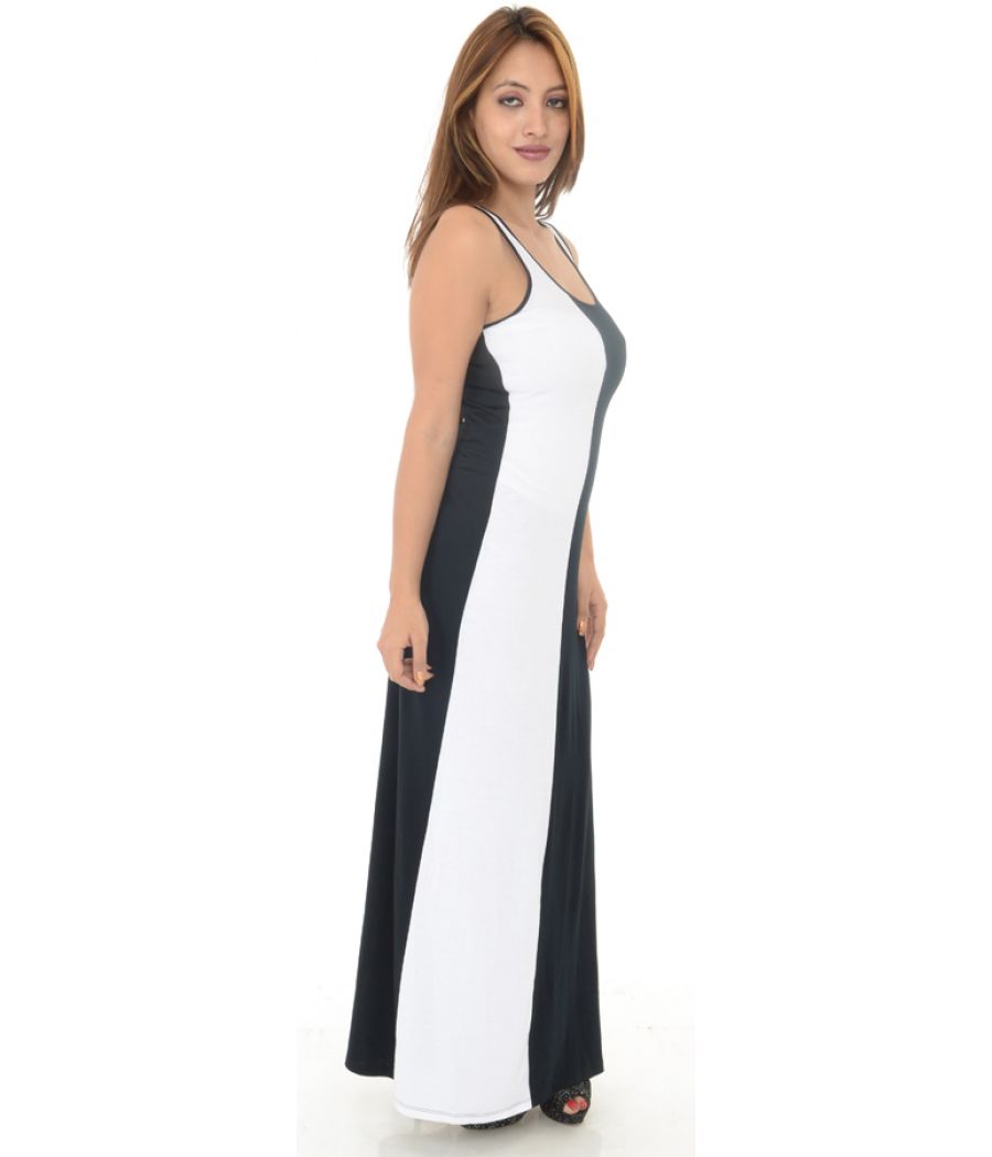 Ultra Flirt White & Black Maxi Dress