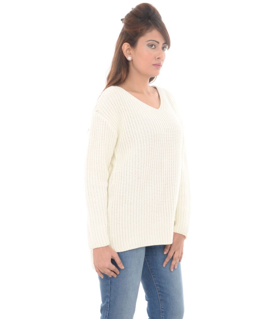 Missguided Woollen Knitted Cream Sweater
