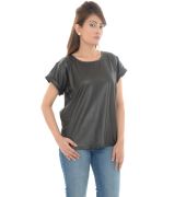 Daisy Polyester Shimmery Black Top