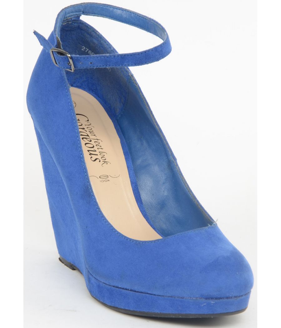 Gorgeous Blue Ankle Strap Wedges