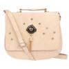 Envie Faux Leather Cream Embellished Magnetic Snap Crossbody Bag 