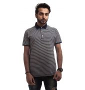Zara Man Polycotton Plain Striped Black & White Slim Fit T-shirt 