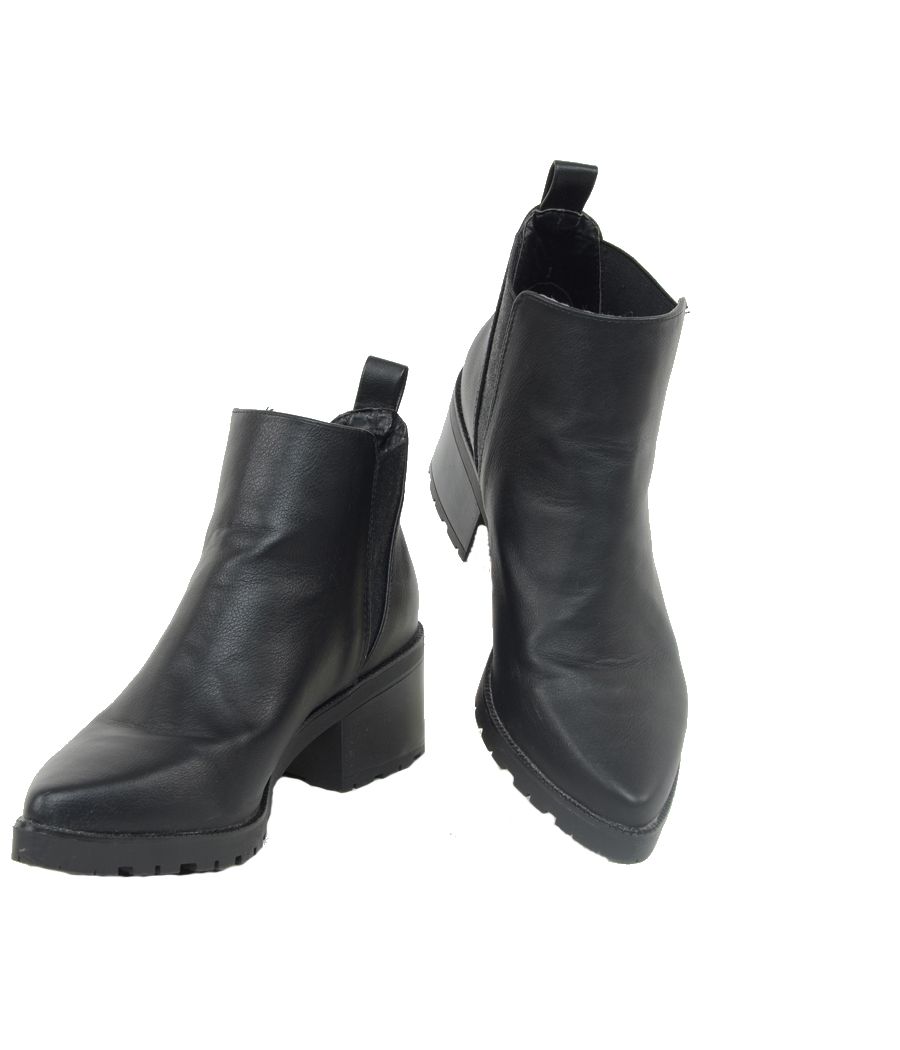Truffle Collection Black Faux Leather Boots