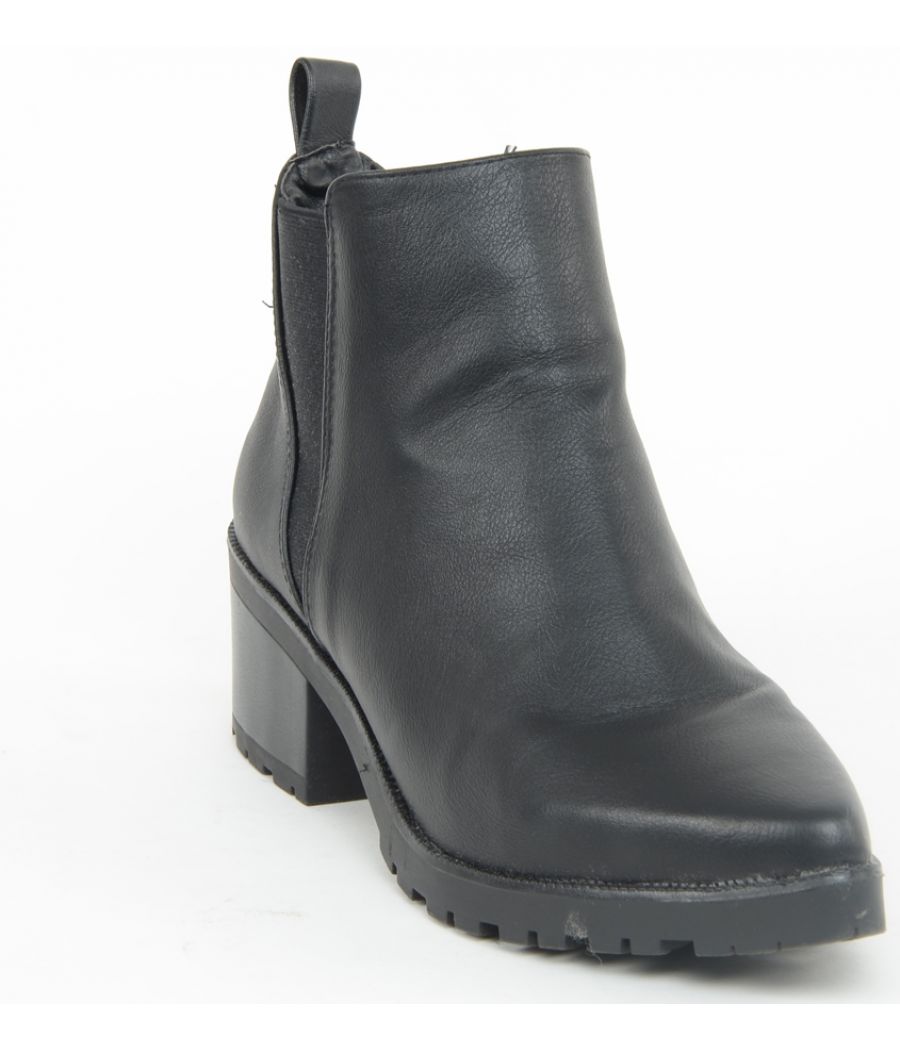 Truffle Collection Black Faux Leather Boots