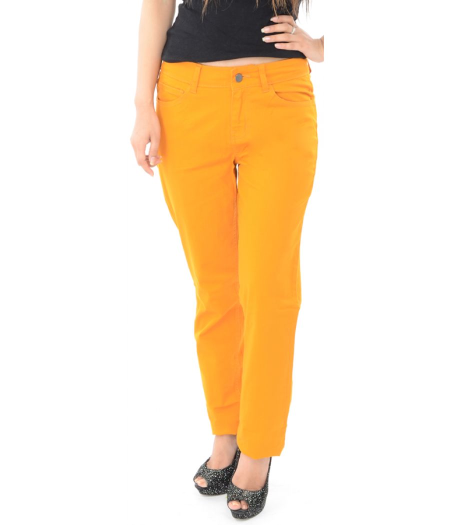 Pepe Jeans Solid Orange Straight Fit Jeans