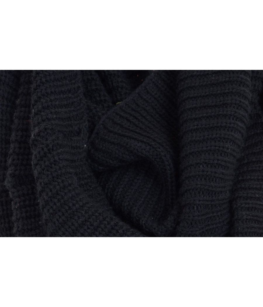 Etashee Woollen Knitted Black Stole