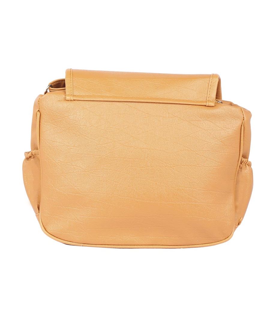 Aliado Faux Leather  Mustard  Magnetic Snap Closure Crossbody Bag