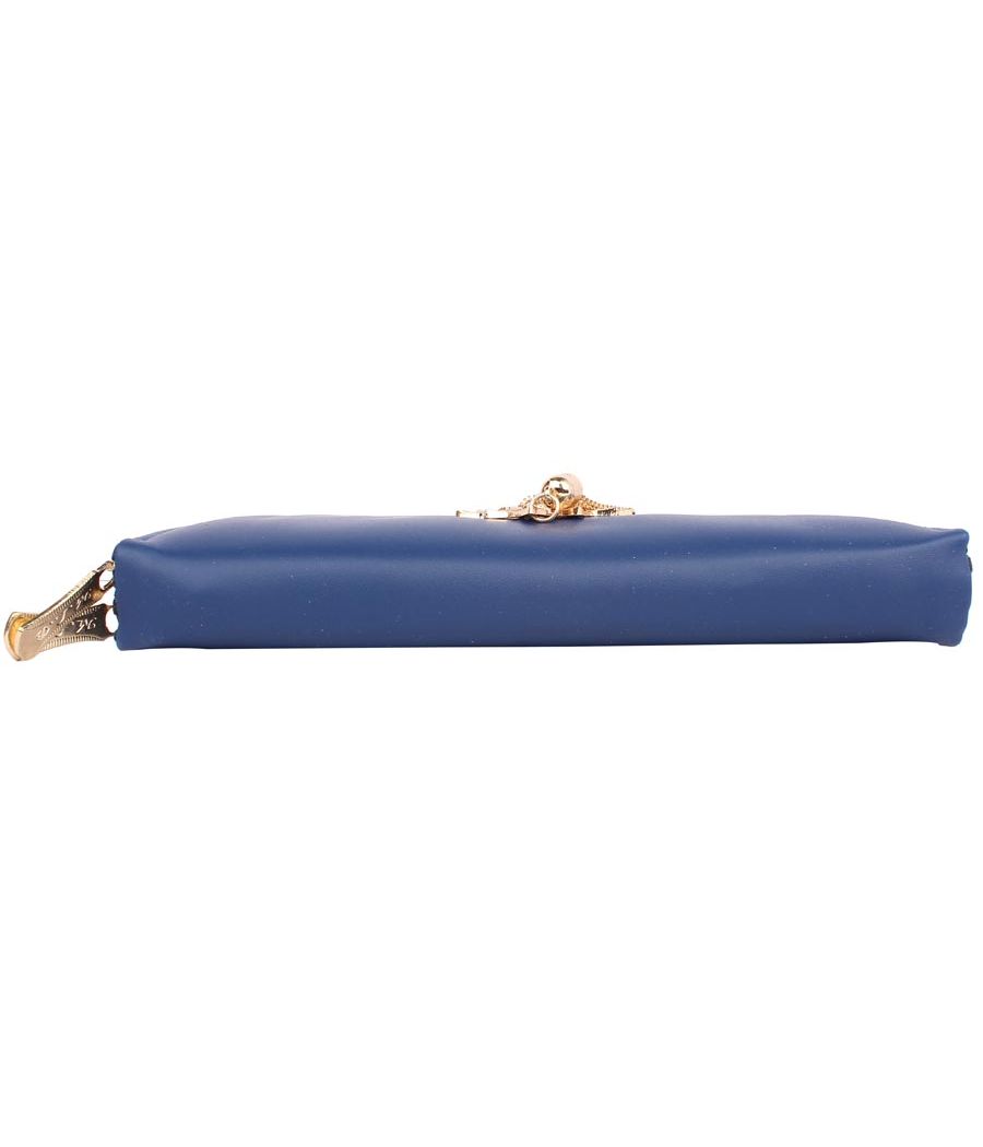 Aliado Faux Leather Blue Coloured Zipper Closure Handbag 
