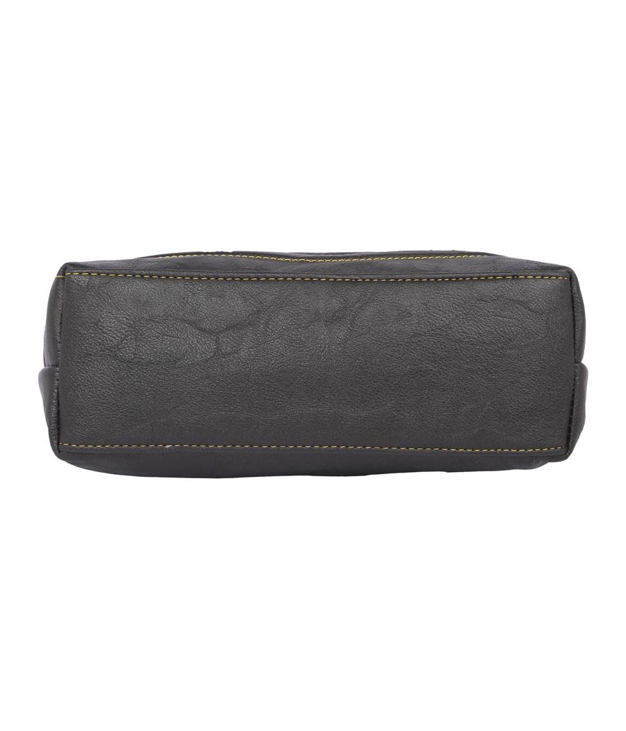 Aliado Faux Leather Black Coloured Zipper Closure Tote Bag 