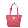 Aliado Faux Leather Pink Coloured Zipper Closure Handbag 