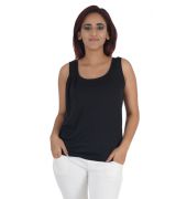  Zara Basic Georgette Plain Solid Black Sleeveless Casual Top