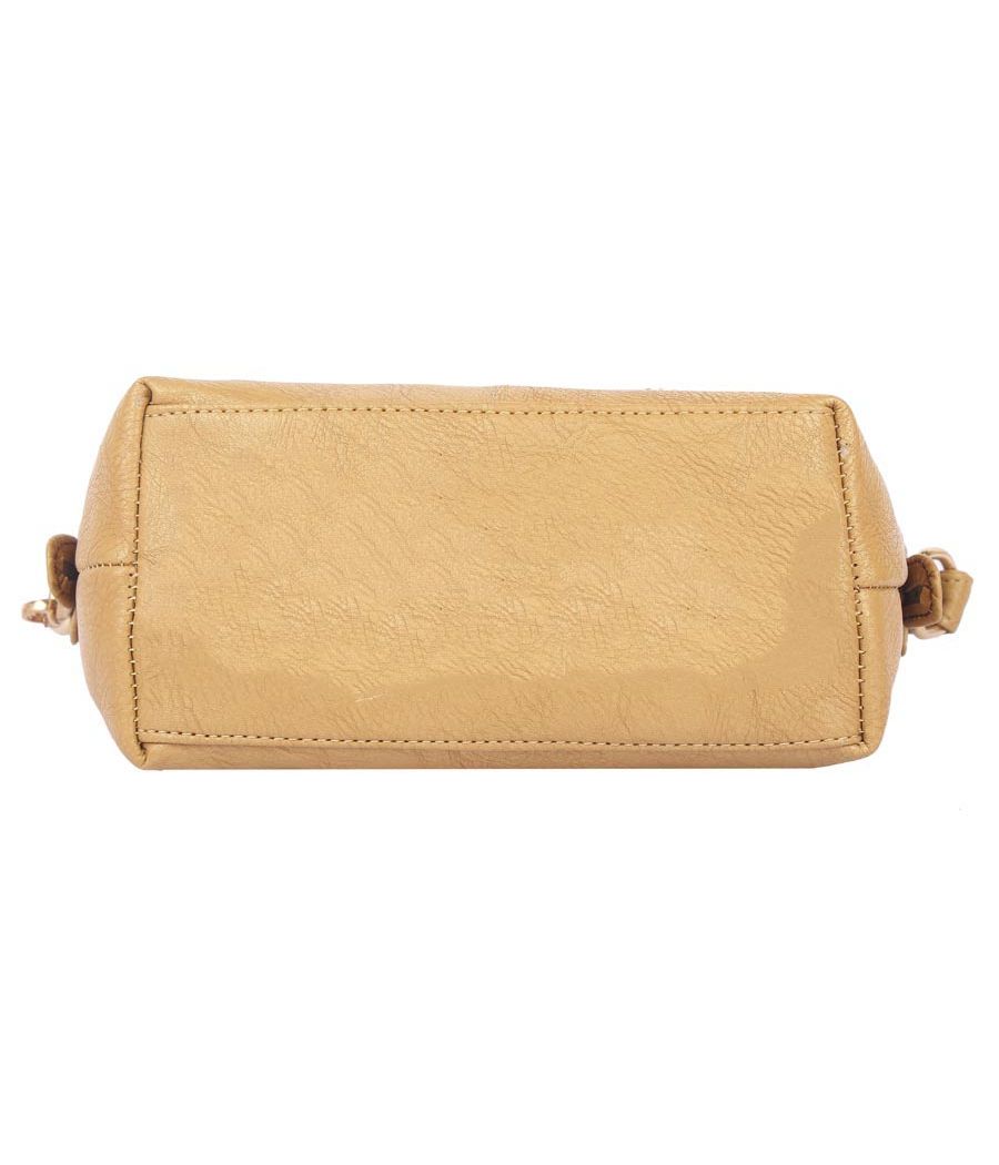 Aliado Faux Leather Mustard Zipper Closure Handbag 