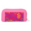 Envie Faux Leather Embroidered Pink & Multi Zipper Closure Clutch