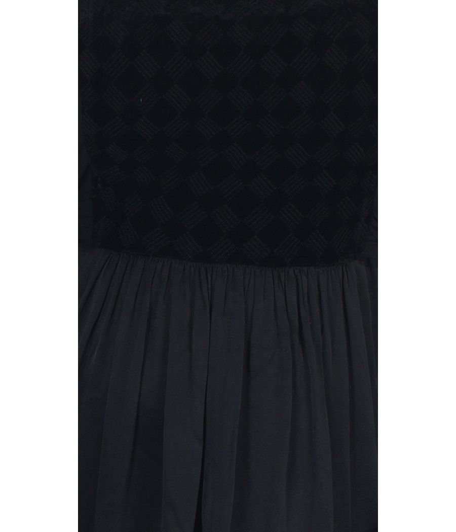 Ghost London Viscose Checkered Black Full Sleeves Midi Dress
