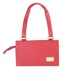 Aliado Faux Leather Pink Coloured Zipper Closure          Handbag 