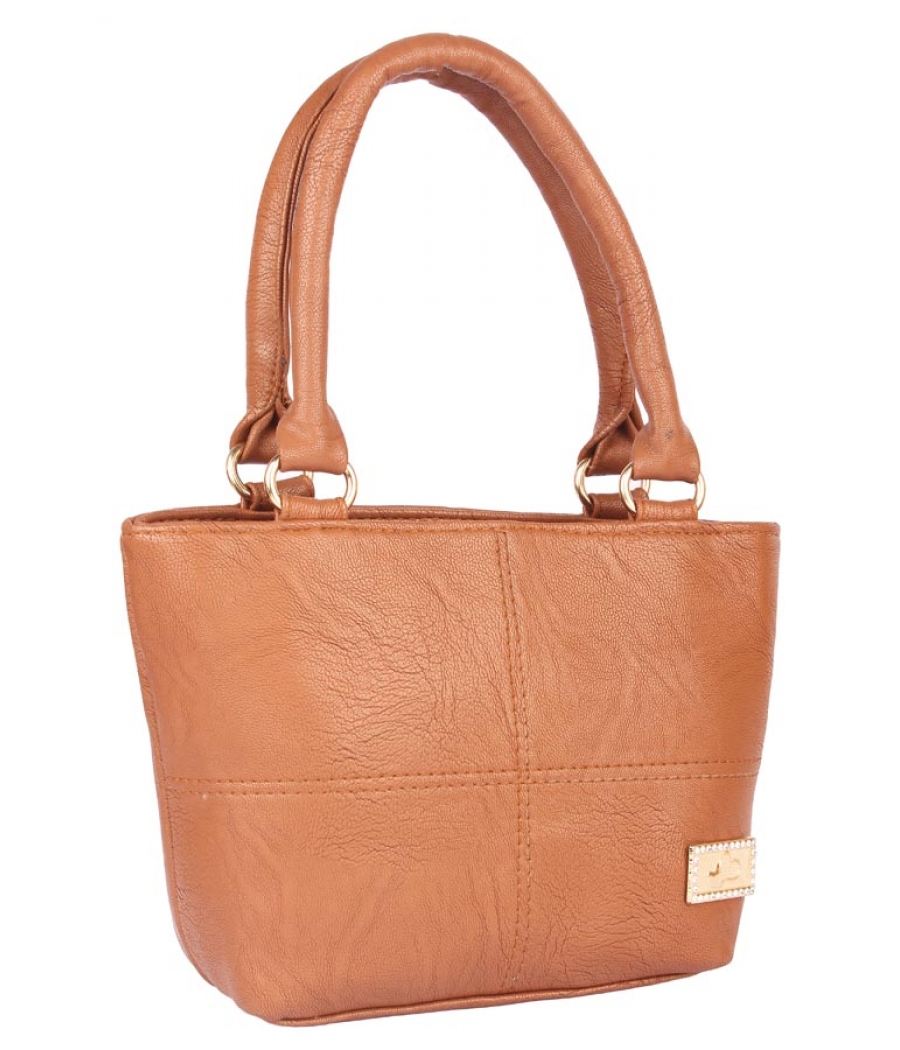 Aliado Faux Leather Coffee Brown Zipper Closure Handbag 