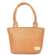 Aliado Faux Leather Brown Coloured Zipper Closure Handbag 