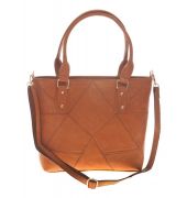 Aliado Faux Leather Solid Brown Zipper Closure Handbag 