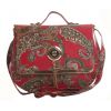Envie Faux Leather Printed Red Magnetic Snap Crossbody Bag 