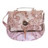 Envie Faux Leather Cream & Beige Magnetic Snap Sling Bag 