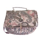 Envie Faux Leather Beige and Multi Colour Printed Sling Bag