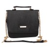 Aliado Faux Leather Embellished Black           Magnetic Snap Closure Crossbody Bag