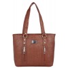 Aliado                     Faux Leather Cofee Brown Coloured Zipper Closure Handbag