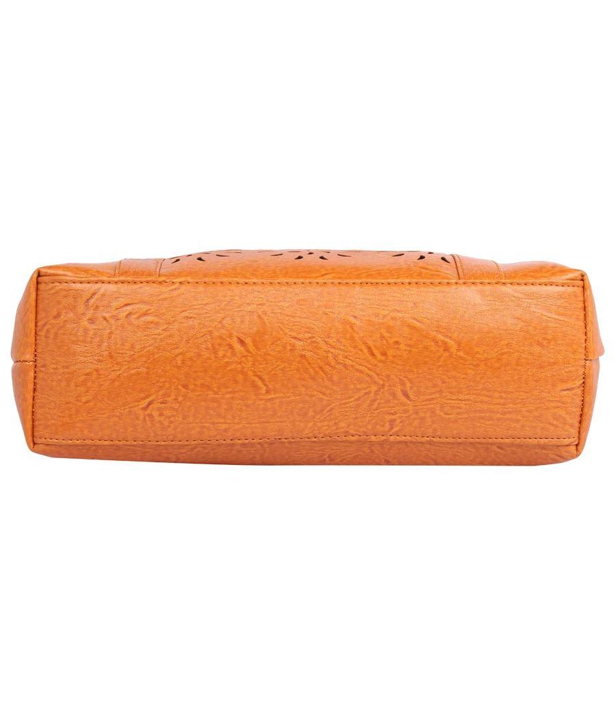Aliado Faux            Leather Mustard Coloured Zipper Closure Handbag