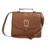Envie Faux Leather Solid Coffee Brown Magnetic Snap Sling Bag 