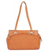 Aliado Faux Leather             Brown Coloured Zipper Closure Handbag