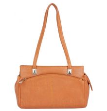 Aliado Faux Leather             Brown Coloured Zipper Closure Handbag