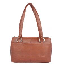 Aliado Faux Leather Coffee          Brown Coloured Zipper Closure Handbag
