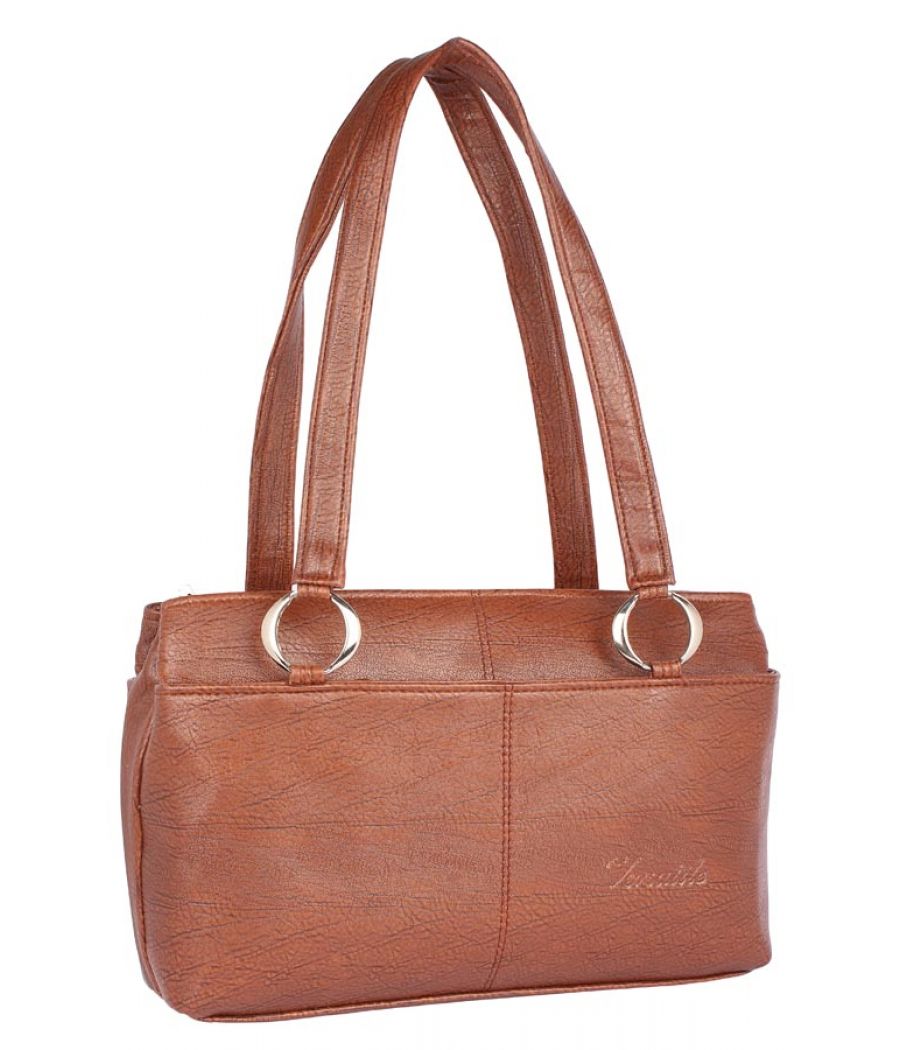 Aliado Faux Leather Coffee          Brown Coloured Zipper Closure Handbag