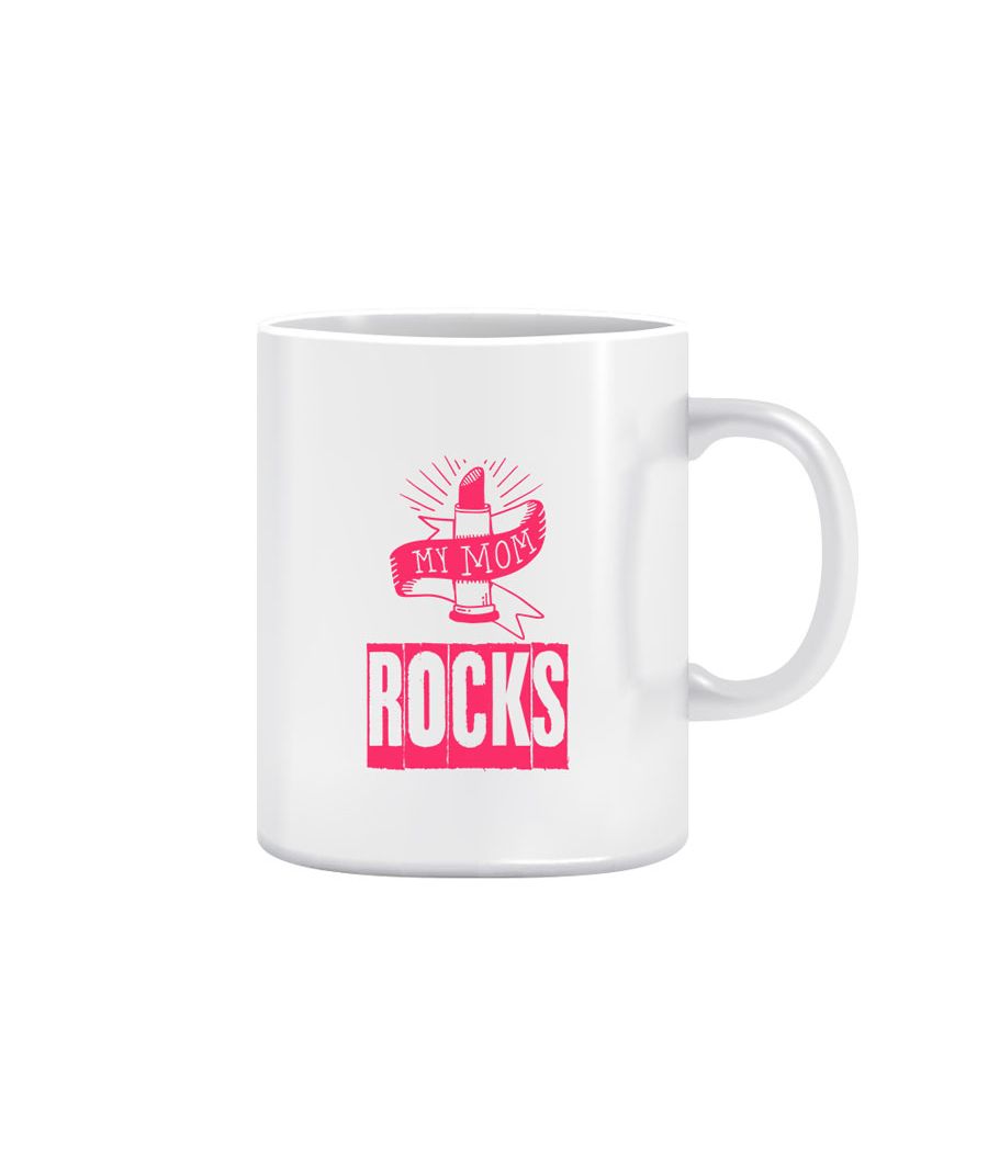 Joy N Fun -My Mom          Rocks - Printed Coffee Mug, 320ml, White