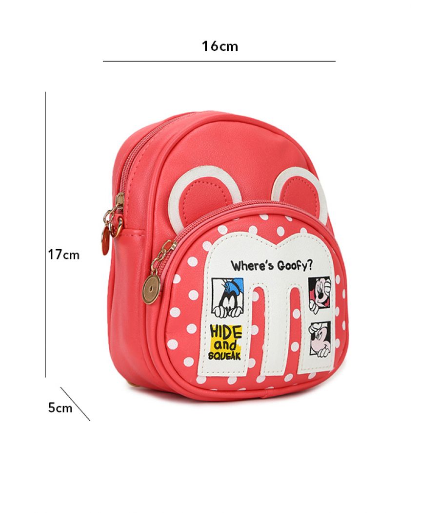 Envie Peach Colour Printed Backpack for School Girls