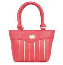 Aliado Faux Leather Pink             Coloured Zipper Closure Handbag