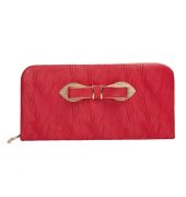 Envie Faux Leather Red Croc Pattern Zipper Closure Clutch for Women